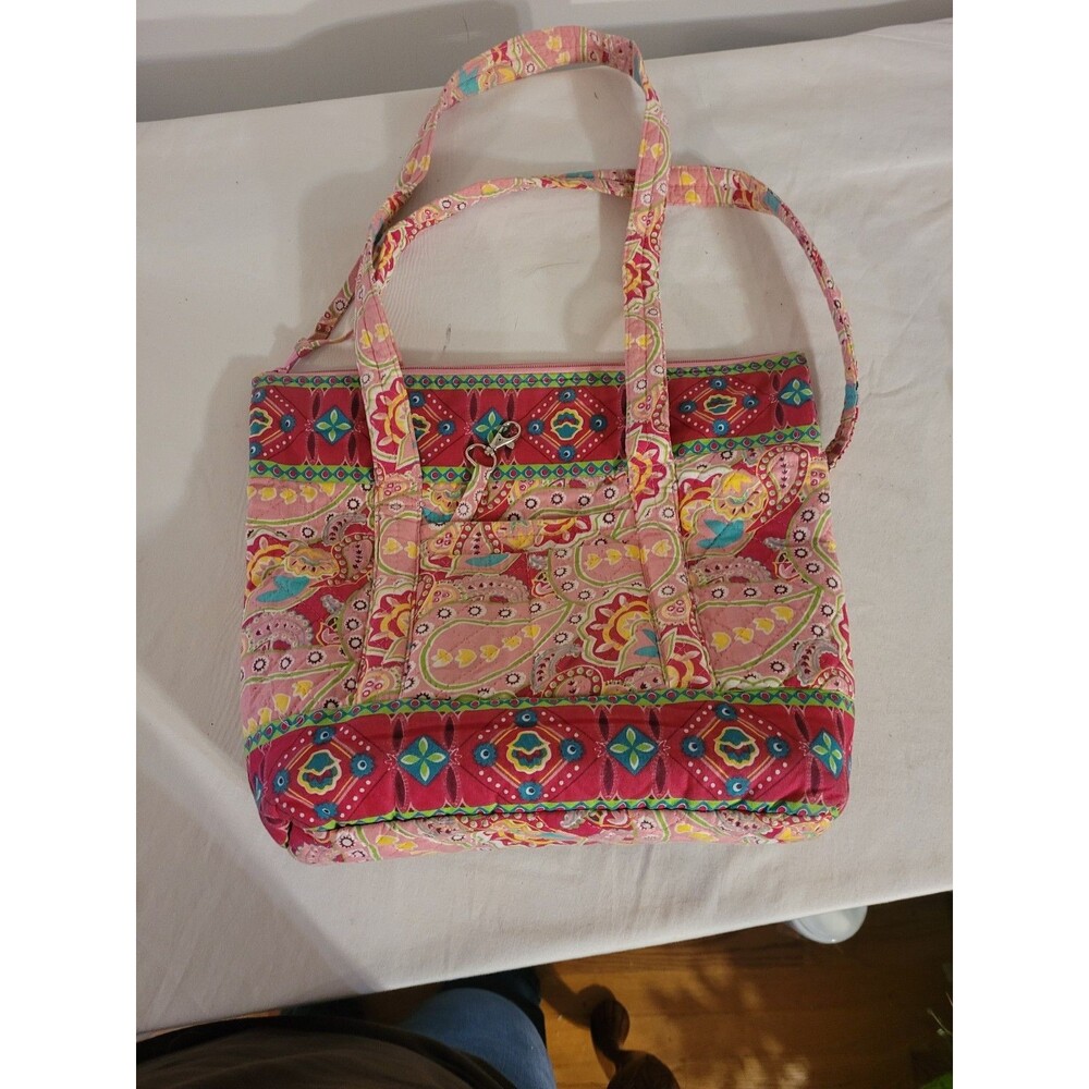 Tinsley Blake Collection Quilted Double Handle Handbag Pockets Zipper 12"x12"